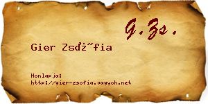 Gier Zsófia névjegykártya
